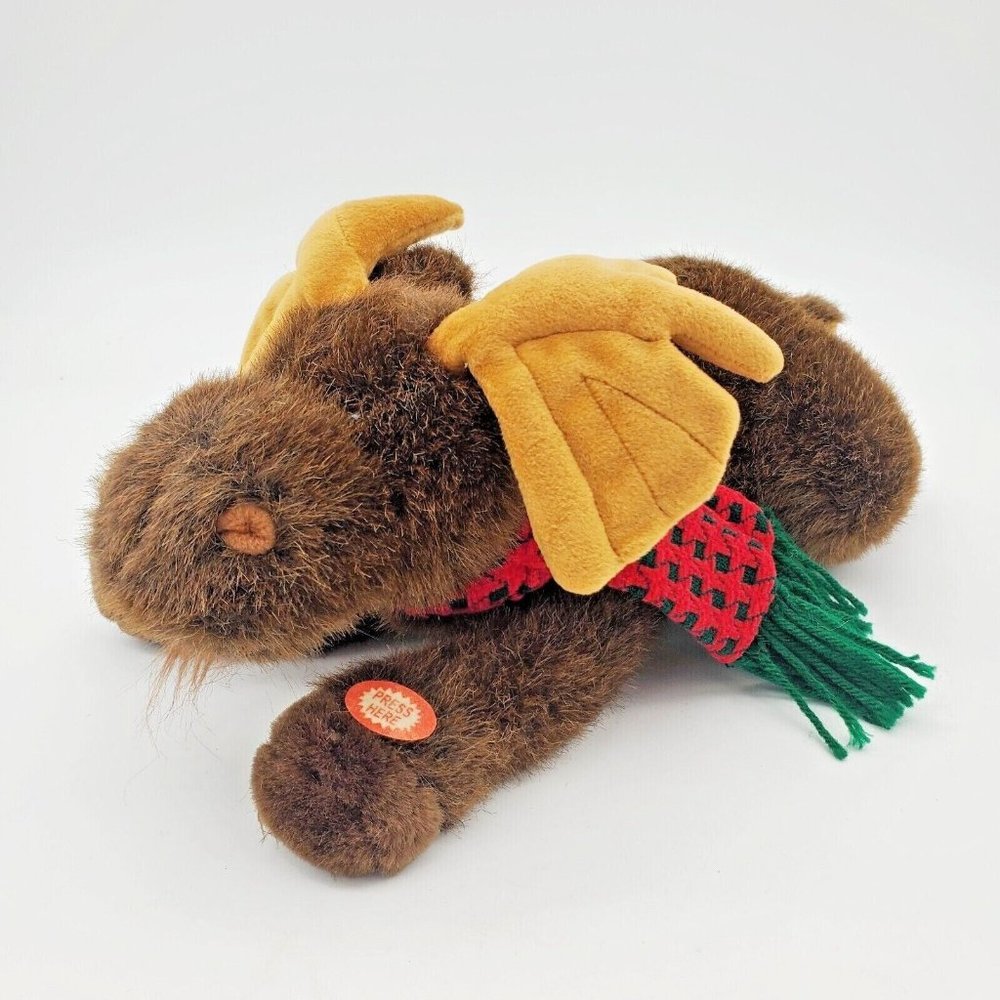 Singing Christmas Moose Plush Stuffed Animal Toy Holiday Fun World Musical‎ 16"